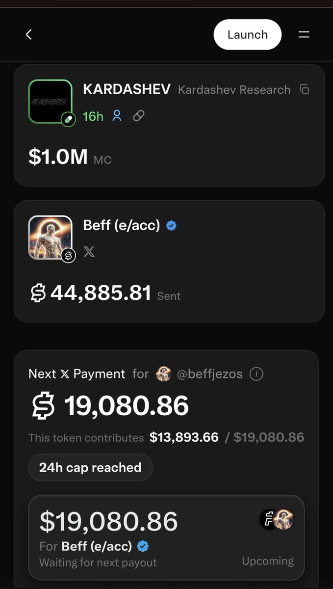 tom100B's tweet photo. $KARDASHEV sent over 44k to @beffjezos.
$E/acc sent over 88k to @beffjezos.
Higher and take humans further on the Kardashev level!🔥🚀 https://t.co/xgvDbUiqA5