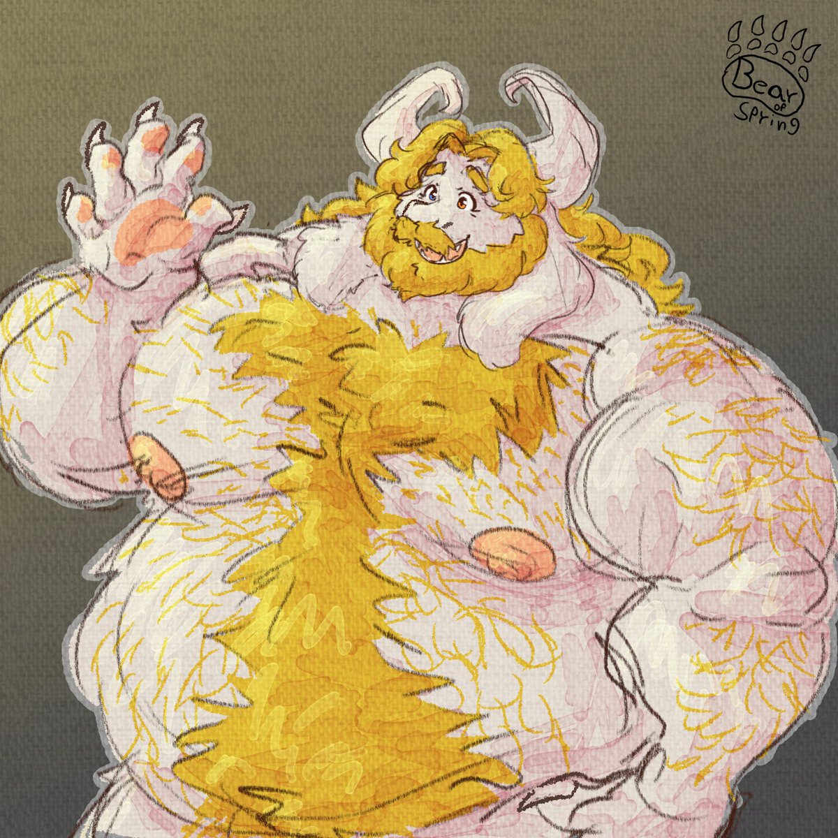 Berspring's tweet photo. Asgore sketch https://t.co/W03ft727iM