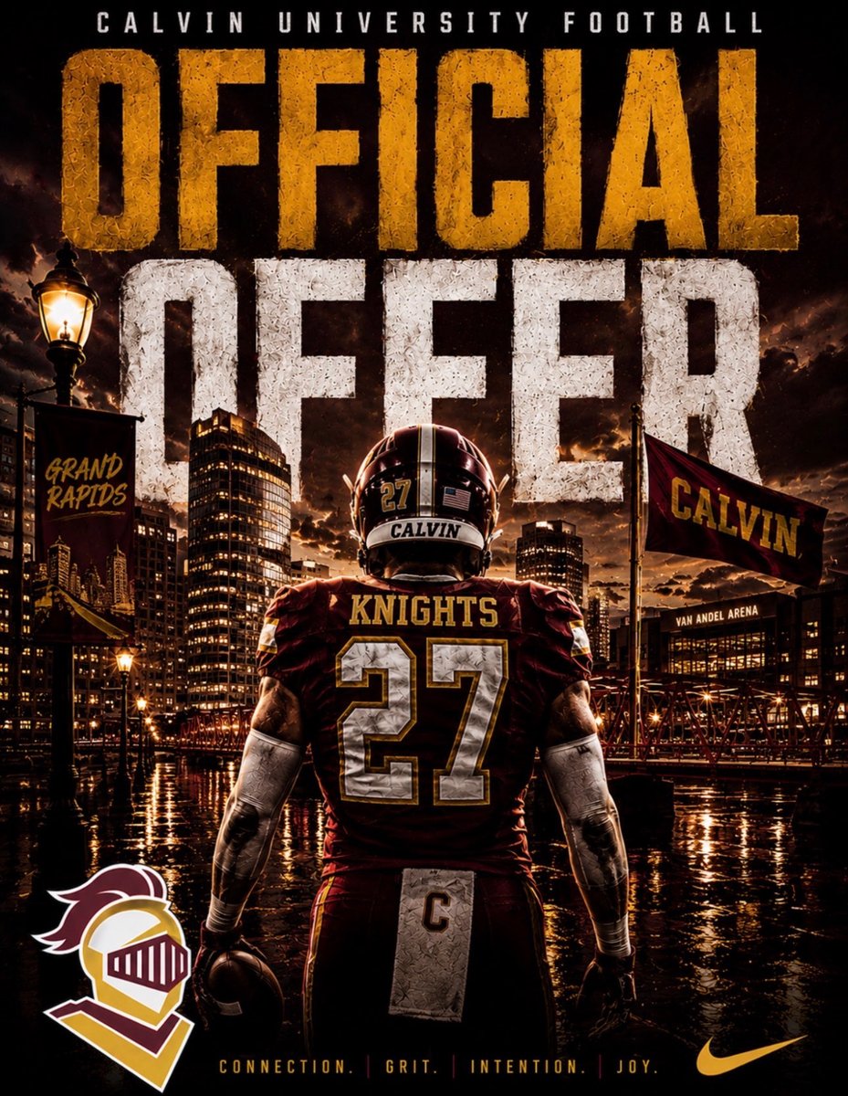 HenryAtkinson68's tweet photo. After an amazing game day visit and conversation with @CoachBenDixon. I am blessed to receive my 3rd offer from @CalvinKnightsFB. Go Knights!!! @CoachJorgyOL @CoachFemali @CoachJorgy @BayPortFootbal1 https://t.co/MX4yzPJ3qJ