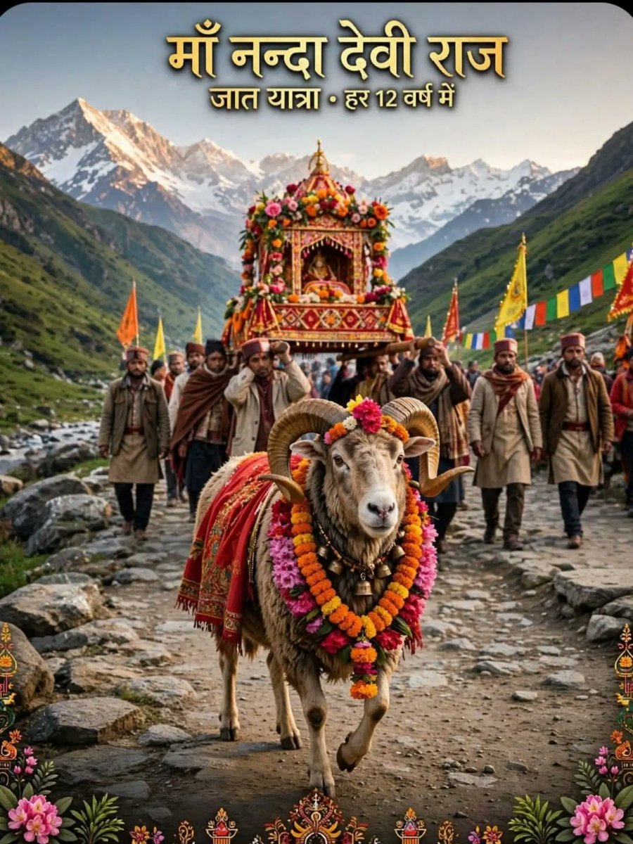 RemonaCrumble's tweet photo. Chausinghya Khadu

The four-horned ram is the sacred symbol of Uttarakhand’s historic Nanda Devi Raj Jat pilgrimage, believed to represent Goddess Nanda Devi and lead the journey to Homkund, symbolizing faith, culture, and Himalayan tradition. https://t.co/jmU0PJujBt