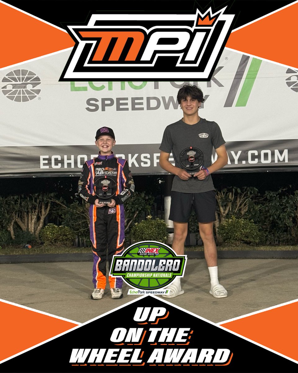 USLegendCars's tweet photo. Bando Nationals MPI Up On The Wheel Award winners!

Outlaws: Ryan Hoffacker
Bandits: Charlie Evans 

#BandoNats | #INEX https://t.co/u26OIMy5s0