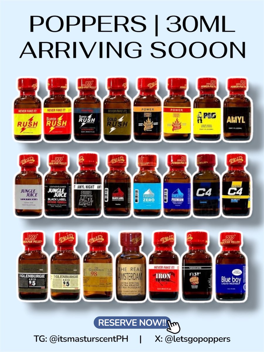 LetsgoPoppers's tweet photo. 30ML Bottles are cummmmingg 💦
What are you waiting for? 

Reserved your 30ML bottle now! 💦

MOP : GCASH/CASH
Deliver via Lalamove/Move it

#popperbate #poppersfun #jakolph #altercaloocan #altervalenzuela #alternavotas #altermalabon #alterqc #alterph #poppersph #altermarikina https://t.co/LohsvvMh61