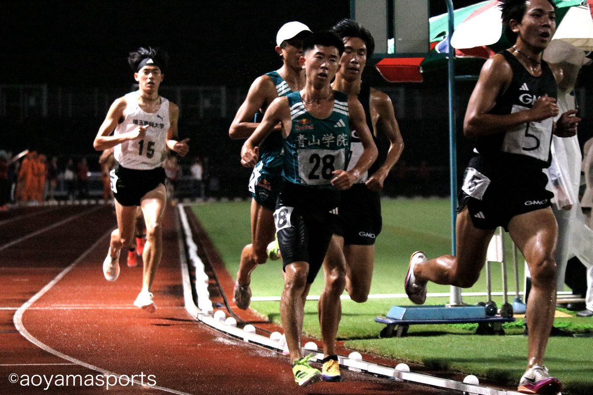 aosupo_rikujyo's tweet photo. #絆記録会

#男子5000m 6組

8着 #新見春陽 13:47.81 PB!
9着 #松田祐真 13:49.55 PB!
10着 #上野山拳士朗 13:49.68 PB!
12着 #大藪遙斗 13:54.96 PB!

#青学 #青学陸上 #青学長距離 #青学駅伝 #アオガチ #青山スポーツ https://t.co/JidkMDwDxA