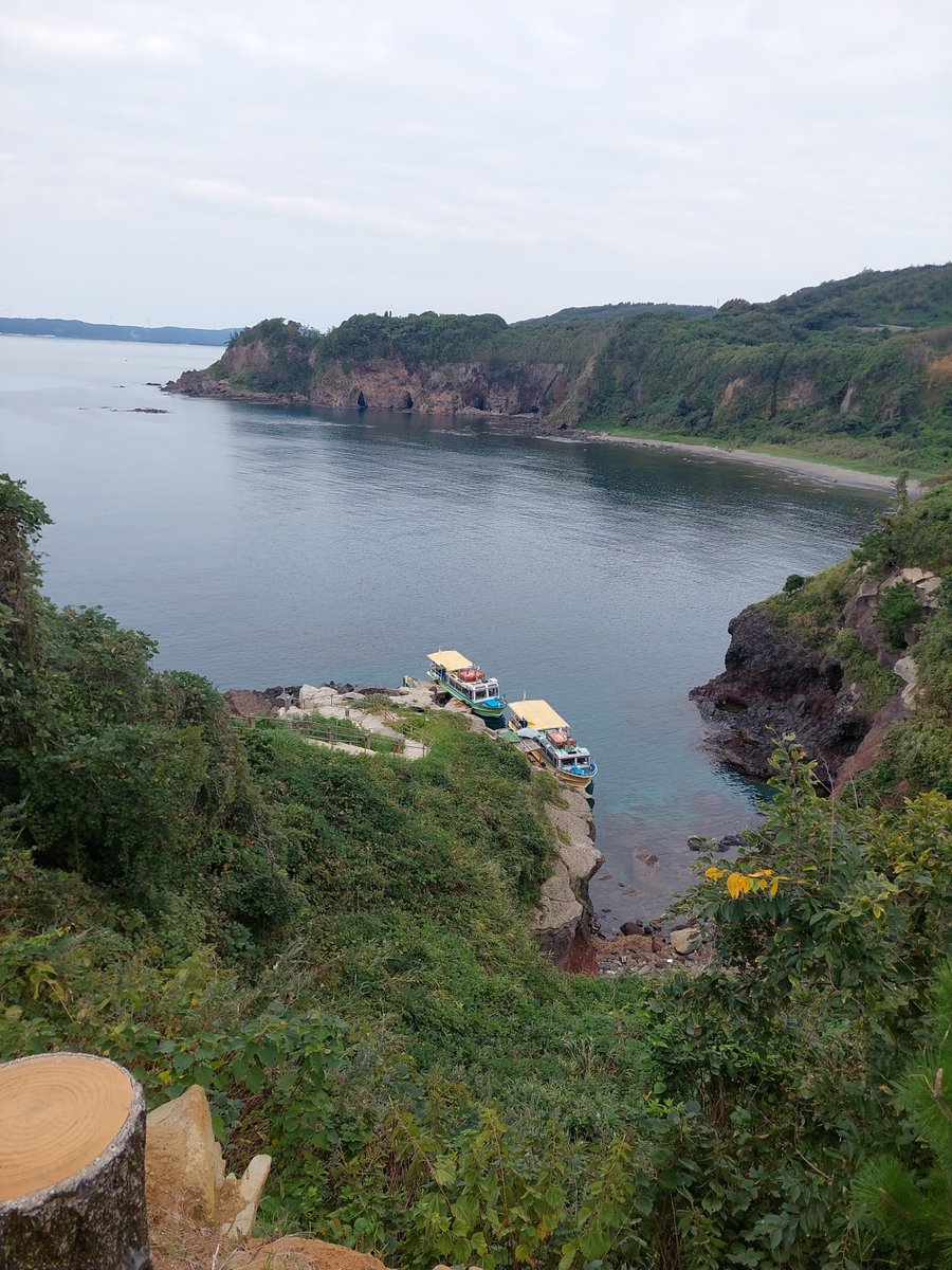 notoganmon's tweet photo. #能登金剛遊覧船
【本日運航】
秋雨前線が日本列島に居座り、９月に入り、はっきりしないお天気が続きますね。
今日もどんよりとした曇り空ですが、波もなく穏やかな海です。
予報では、明日から、傘🌂マークが並んでます。 https://t.co/h4ALH0fqWl