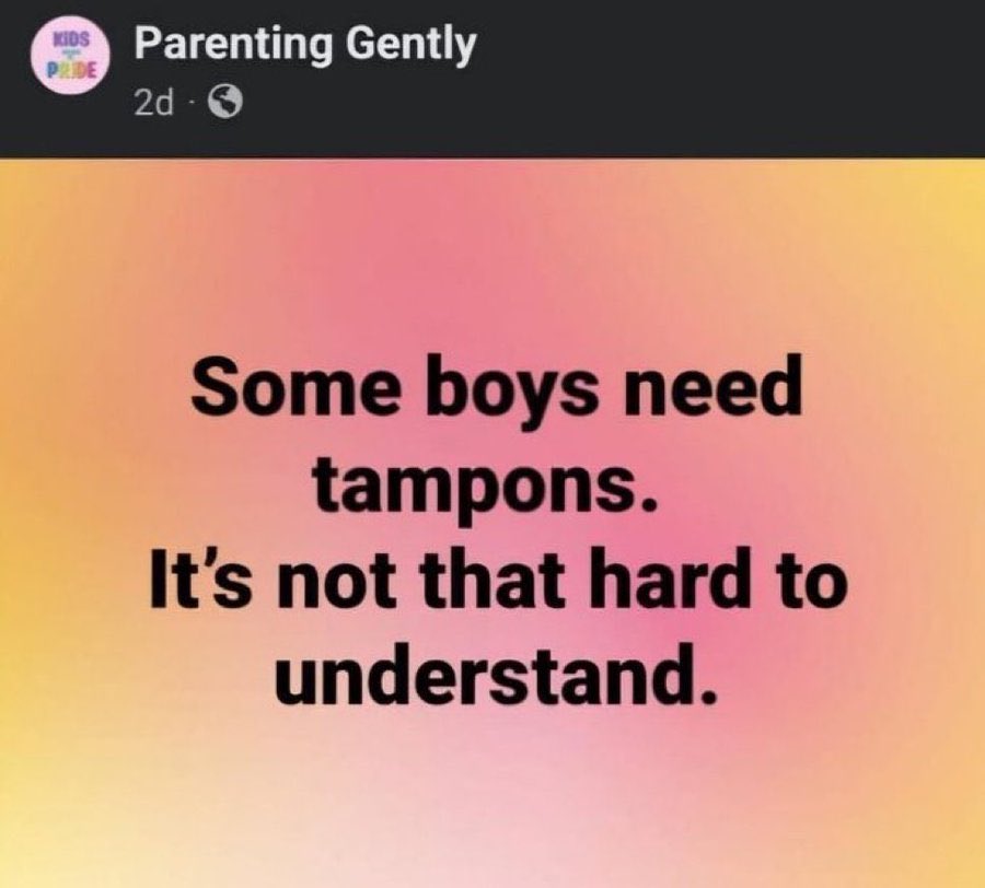 ChantelleA33696's tweet photo. 😂 No, the fuck they do not. BOYS do not menstruate!! https://t.co/A9vHndNuvL