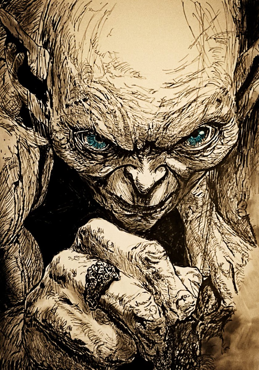 Michael_Wicket's tweet photo. Gollum — traditional drawing.
Ink and mixed media.
#Gollum #LOTR https://t.co/CIA1dN2mNp