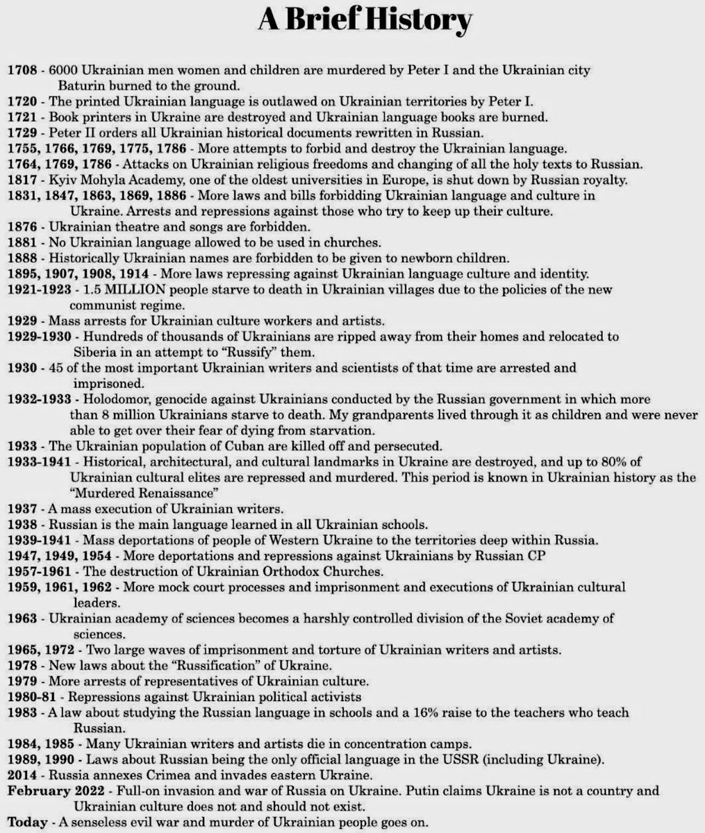 Auriandra's tweet photo. @jurgen_nauditt Russia has been trying to eliminate the Ukrainian language for hundreds of years, not the least, by sending Ukrainians to Siberia and replacing them with Russians. This is cultural genocide. It continues today. https://t.co/RWcVba1WeD