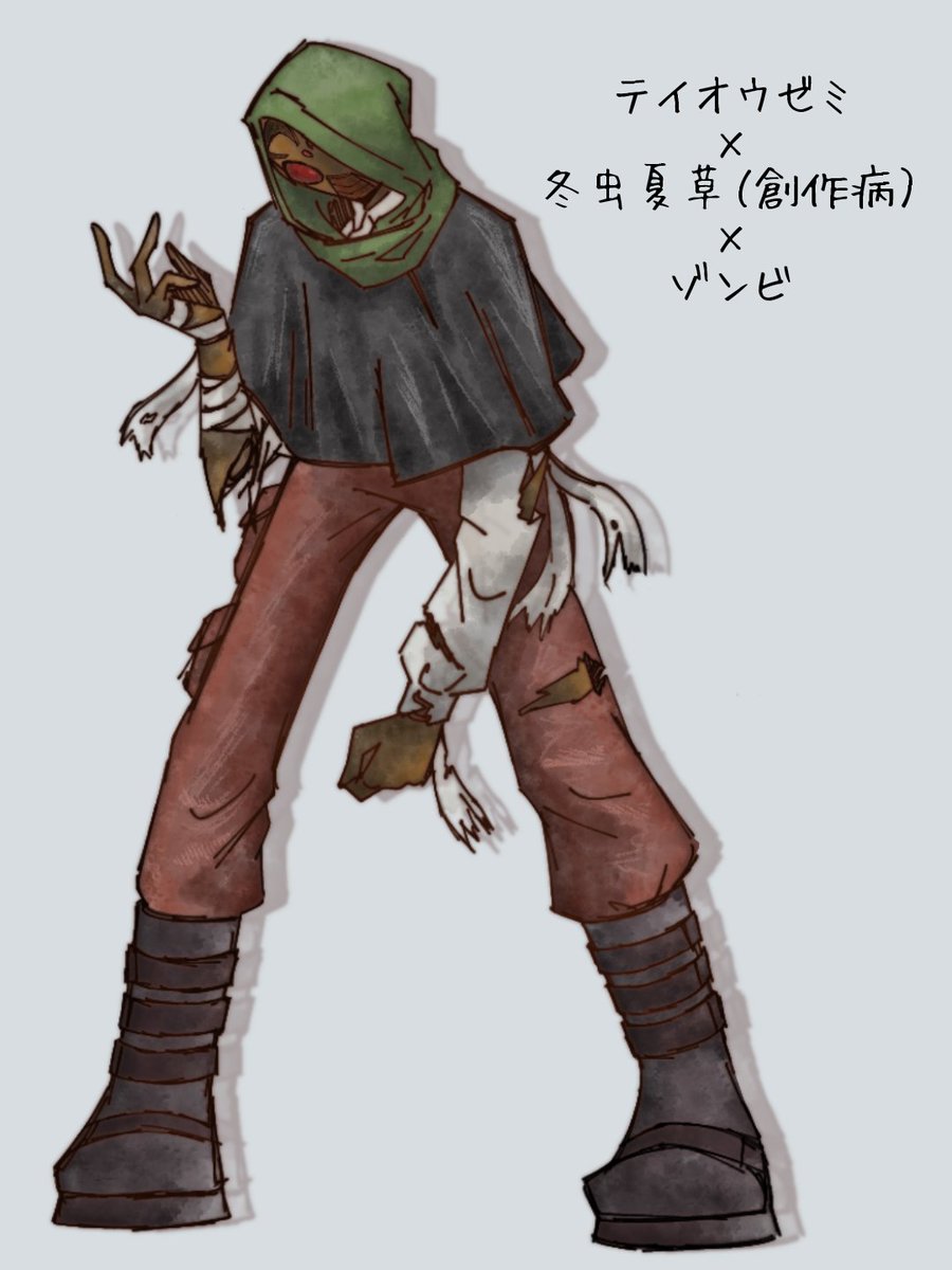 _lemonmochi's tweet photo. ちょっと前に描いたもの、セミが落ちてるのを見て儚いな〜と思いながら描いたもの（生きたいがために自ら病にかかった）
#oc #絵柄が好みって人にフォローされたい https://t.co/iXDW0s2yEu