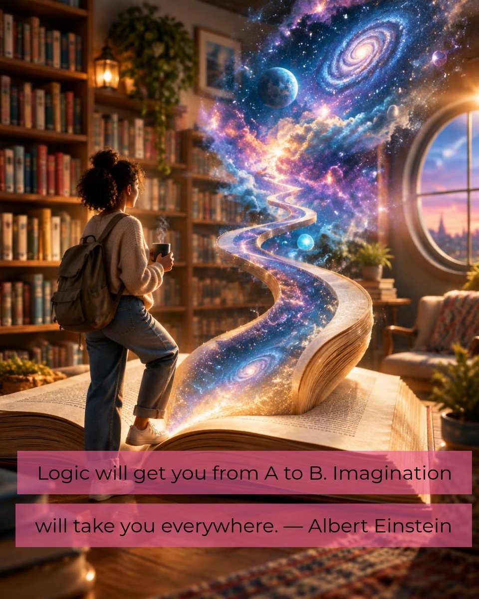 BandBbookshop's tweet photo. Logic will get you from A to B. Imagination will take you everywhere." — Albert Einstein. Books are your ticket to anywhere—let your mind wander and your heart explore. No passport needed. 🌍📚✨ #Books #Reading Tap the link in bio. https://t.co/pw7eGhRgWK