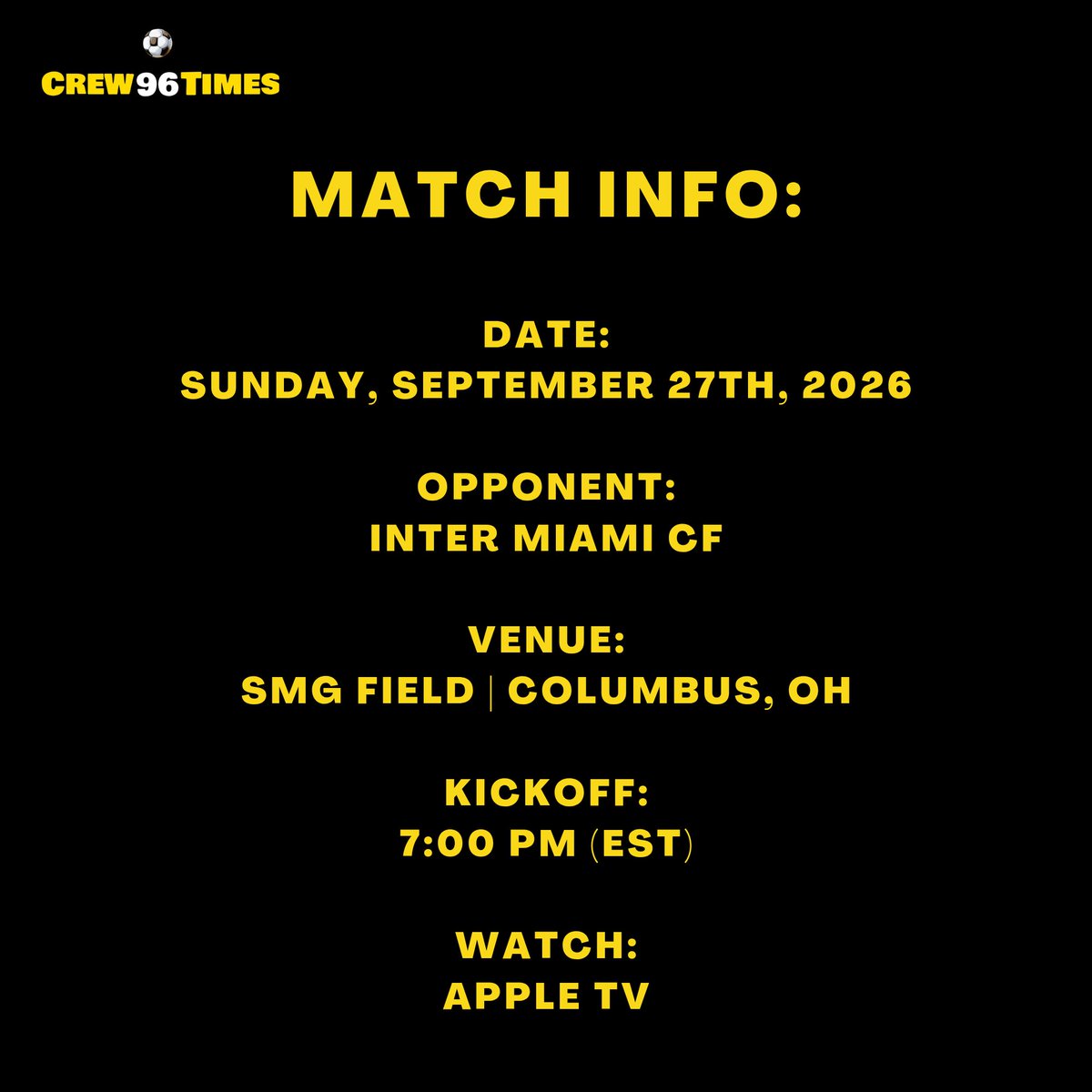 Crew96Times's tweet photo. The final game for #Crew96 before most of MLS heads on international break is tomorrow night in our backyard as we welcome Inter Miami & Leo Messi for a vital conference showdown.
Here's the important history of this fixture to get ready for tomorrow!
#ForColumbus | #CLBvMIA https://t.co/JzsRcw2F4l