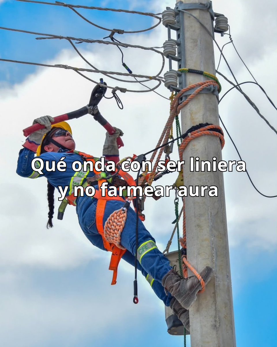 CFEmx's tweet photo. Qué onda con ser linierx y no rifársela todos los días. 😎⚡ https://t.co/pW4eq5BdLG