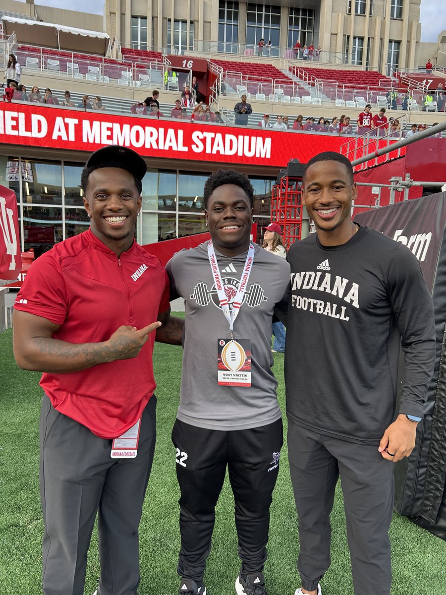 ProfessorWoody's tweet photo. Had a great visit to @IndianaFootball, and the conversations with @Coach_JMill and @JusticeEllison1 gave me great insight into a fantastic program. My family and I will be back!
 @ChadSimmons_ @Ethos_SG @najehwilk @baconnetworkllc @ngfbrecruits @NGVikingsFB 
@CraigSagerJr @CraigHaubert @ErikRichardsUSA
@RustyMansell_ @Andrew_Ivins @MB_Weaver 
@michaelniziolek @ZachOsterman @allasley
@ColinMcMahon31 @Jared_Kelly7 @cferdinand_21