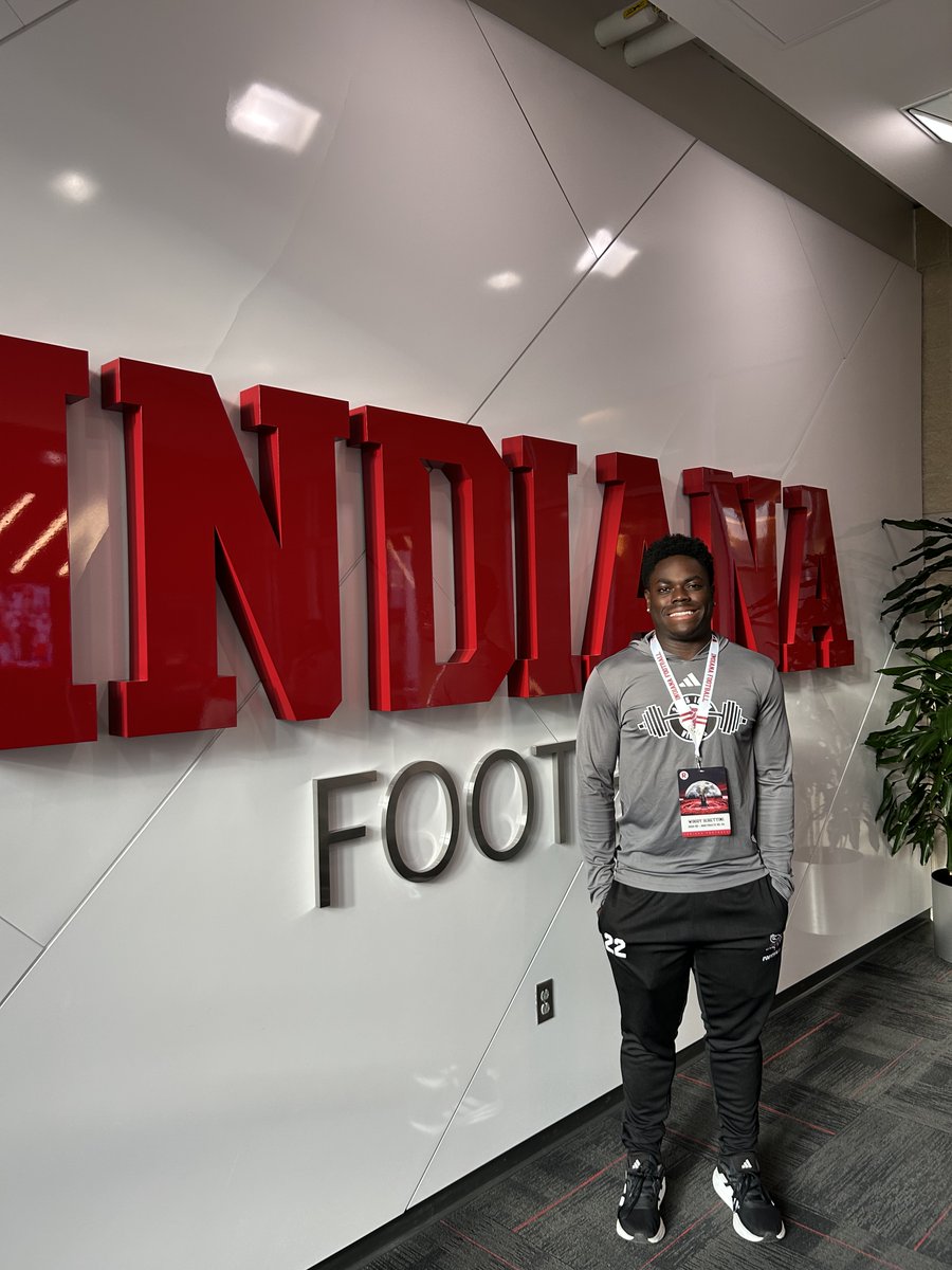 ProfessorWoody's tweet photo. Had a great visit to @IndianaFootball, and the conversations with @Coach_JMill and @JusticeEllison1 gave me great insight into a fantastic program. My family and I will be back!
 @ChadSimmons_ @Ethos_SG @najehwilk @baconnetworkllc @ngfbrecruits @NGVikingsFB 
@CraigSagerJr @CraigHaubert @ErikRichardsUSA
@RustyMansell_ @Andrew_Ivins @MB_Weaver 
@michaelniziolek @ZachOsterman @allasley
@ColinMcMahon31 @Jared_Kelly7 @cferdinand_21