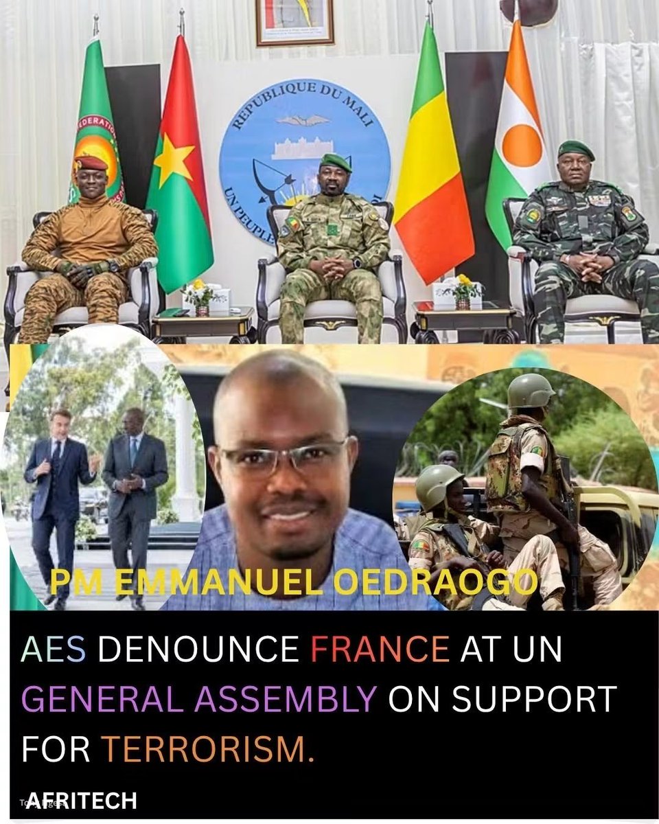 beyondB_DAG's tweet photo. 🇧🇫"Terrorism is being used by imperialist forces to pillage African minerals and resources",

Burkina Faso prime minister EMMANUEL RIMTALBA OEDRAOGO in his address at the 80th UN GENERAL ASSEMBLY.

For the imperialist,  terrorism is a weapon that they fashioned against Africa. https://t.co/lei9rD9eZH