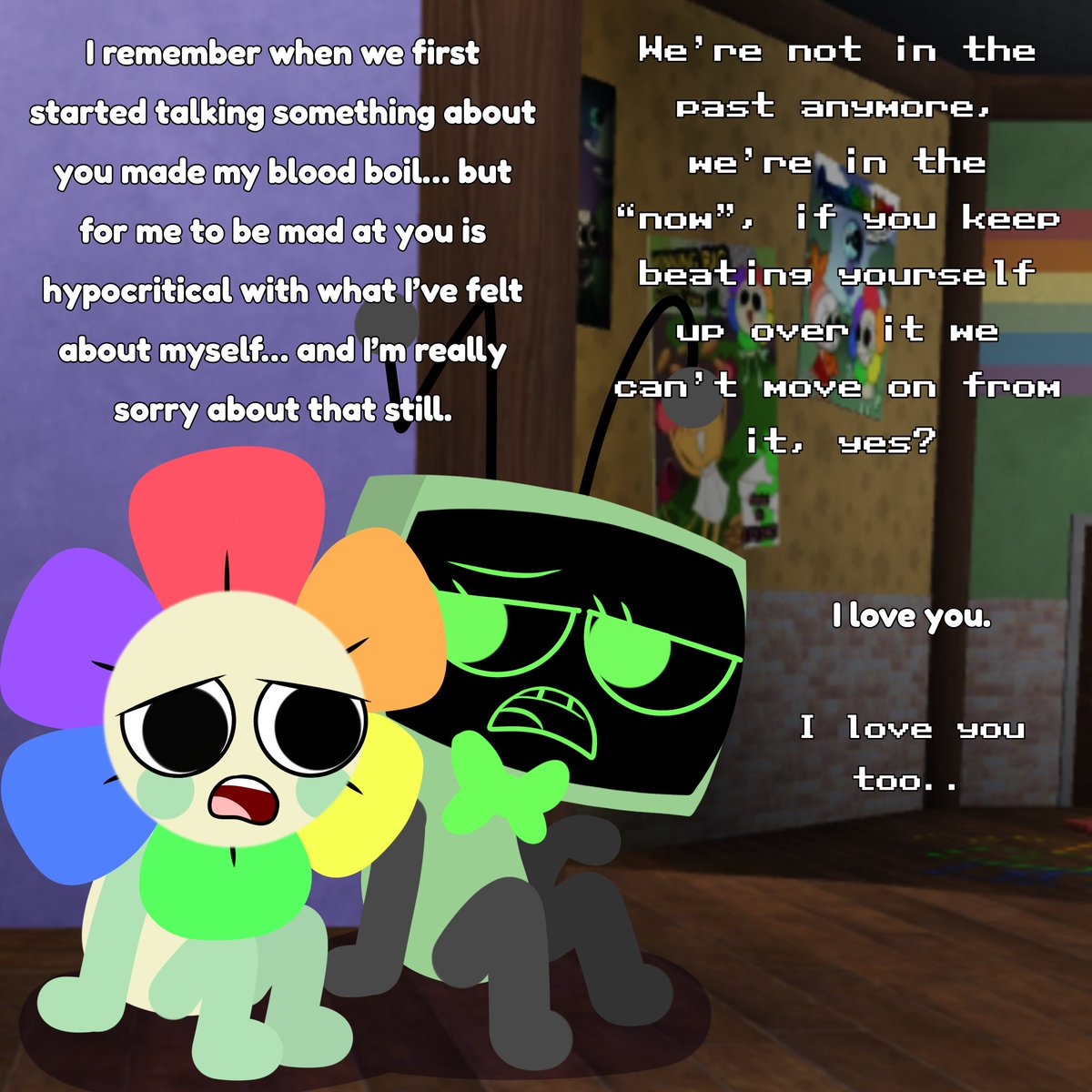 BerrySpaghettio's tweet photo. Vee and Dandy have an important conversation about their relationship. With a special guest!

#PowerPlant #DandysWorld https://t.co/i8wn8IC4JY