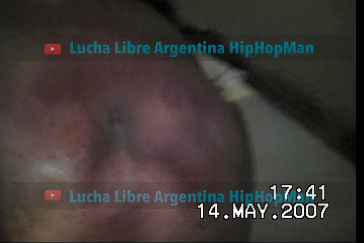 A blurry screenshot dated '14.MAY.2007 17:41' with overlaid text 'Lucha Libre Argentina HipHopMan' appearing twice, showing what appears to be a wrestling mat.