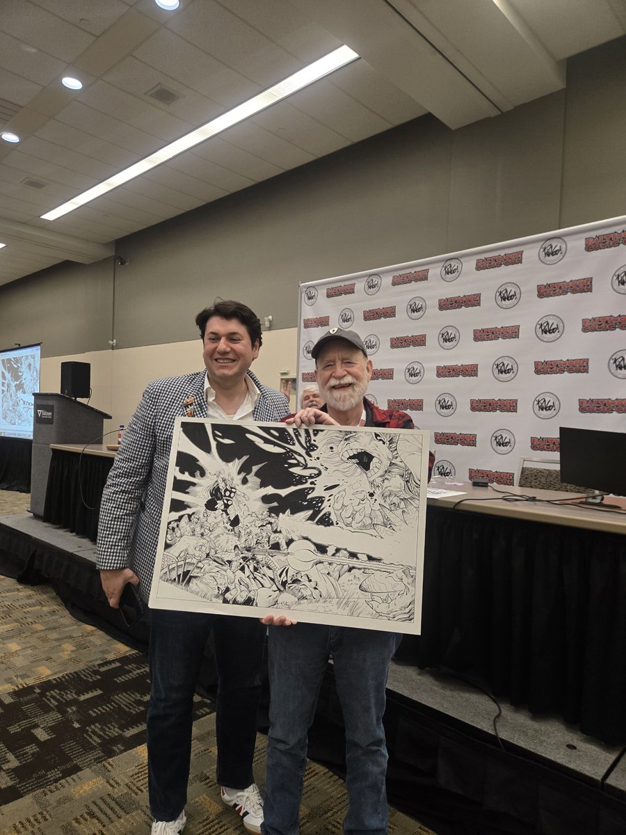 heroinitiative's tweet photo. $32,000 FOR COMIC CREATORS IN NEED. Walter Simonson’s massive Thor piece brought in an incredible bid at our @baltimorecomics auction.

Thank you, Walt, and thank you to the winning bidder! #BeTheHero #BCC2026 https://t.co/Amts0XxkTm