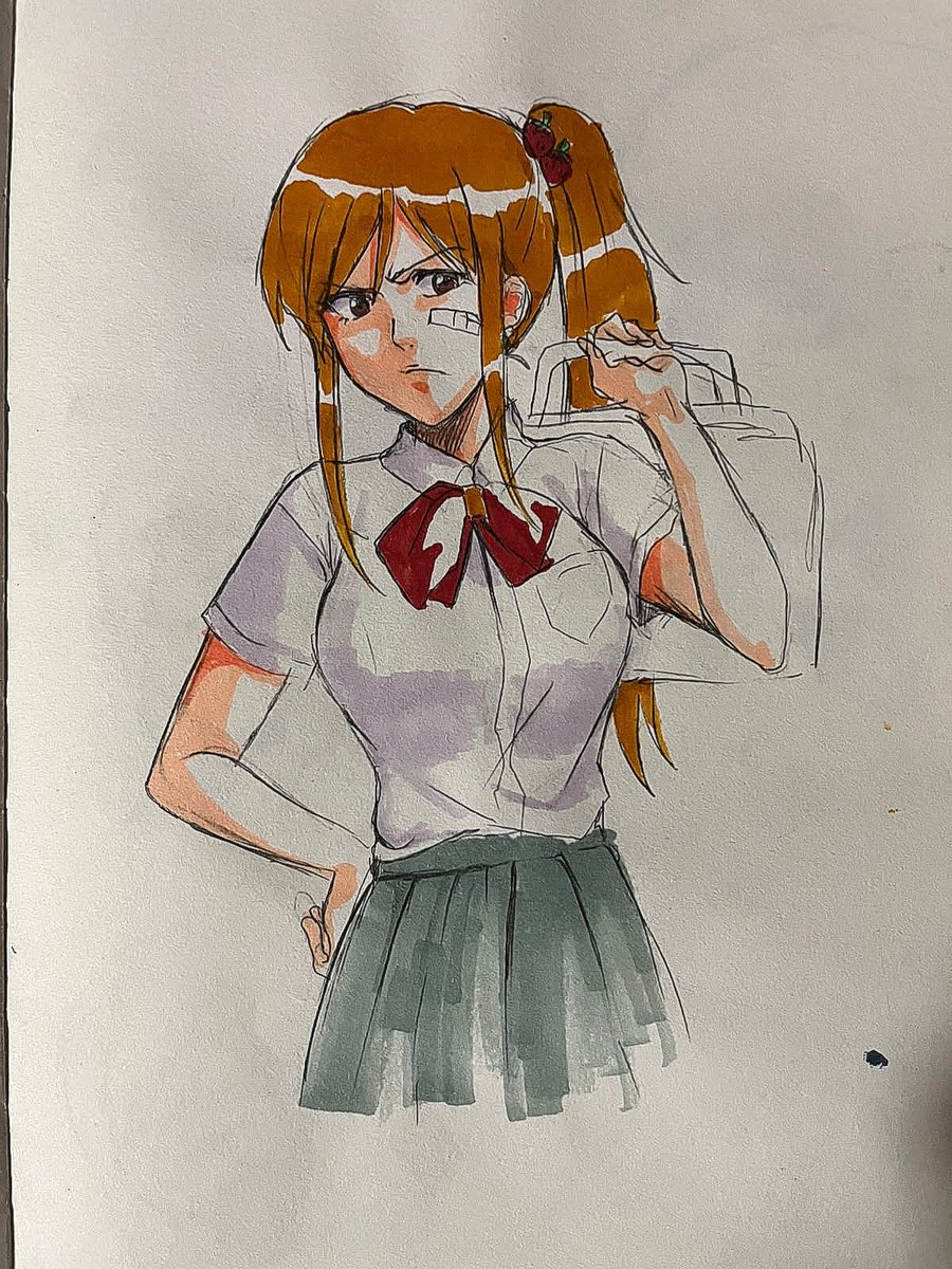 Alikita_world's tweet photo. Kubo dijo que si Ichigo y Orihime tenían una hija seria una niña con el cabello similar a Orihime y con el carácter de Ichigo.

Así que quise dibujarla
#Bleach https://t.co/SJr2fBtURX