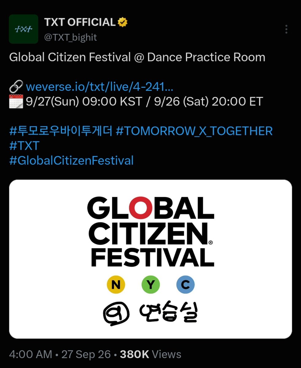 soobiwuv's tweet photo. nangis ga sih.... kan global citizens festival dicancel ya karna cuaca buruk, tapi txt dan yeonjun tetep perform di practice room dan ditayangin live di weverse😭 dgn setlist dan outfit buat festival + tetap ada backdancer juga

gimana ga makin sayang gila😭😭😭🤍 https://t.co/8gtD5QETnJ