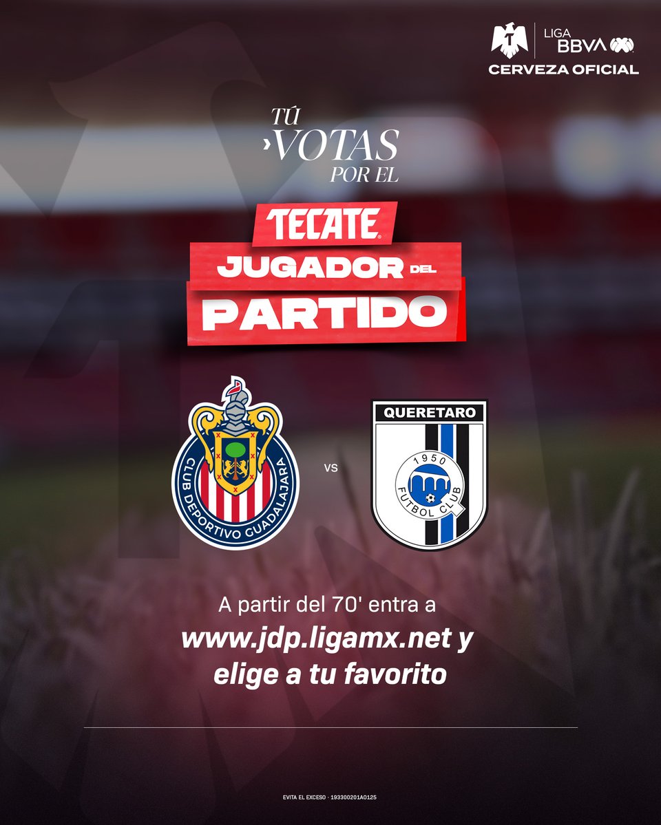 LigaBBVAMX's tweet photo. ¡Vota ya! 🗳️🫵
Elige al #TecateJugadorDelPartido aquí: https://t.co/tzQtydDFeg
Tienes hasta el 90' para participar.
#AP26 | #J10 | #CHIQRO | #TecatePorTi | @CervezaTecate https://t.co/Tkih6nXdia