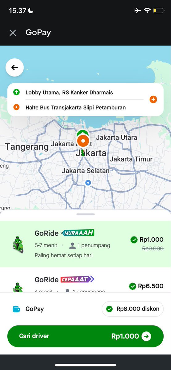 kayla2f0's tweet photo. baru sadar ternyata gopay bisa dipakai buat pesen gojek juga 👀 sekali coba langsung dapet promo 1rb, pantes Gojek Lebih Murah DiGoPay jadi menarik buat dicoba https://t.co/aQ5Ib8MXyi