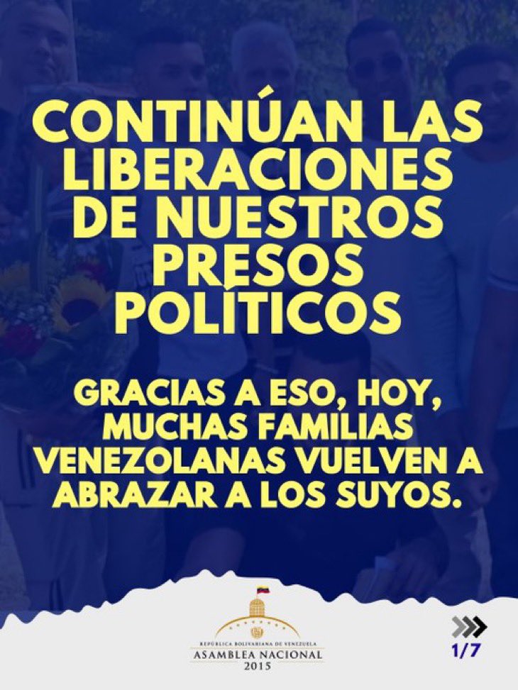 Dinorahfiguera's tweet photo. Que sean todos libres los que hoy están tras las rejas por pensar diferente. Hoy en el marco del diálogo y de la reunión con familiares de presos políticos se abre una semilla de esperanza en la seguimos con determinación acompañando. 
Quienes integramos esta comisión también hemos sido víctimas de la cruda represión del Estado. Continuaremos junto a los presos políticos, a sus familias, a las ONG que los defienden, y a cada ciudadano que sueña con ver a los suyos reunidos en la Venezuela que merecemos.
Desde la Asamblea Nacional 2015, día a día seguiremos en esta exigente ruta para reconstruir las instituciones y condiciones que harán ésto realidad.
Estamos para servir a nuestra nación, y los necesitamos a todos libres para lograrlo.
#Libertad #transición #Democrática #AN2015