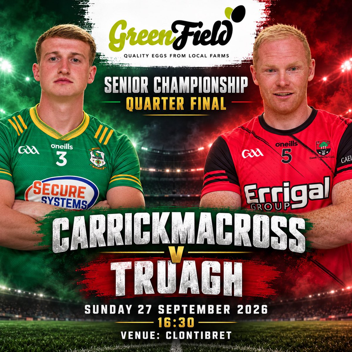 monaghangaa's tweet photo. 🏆𝐎𝐧𝐞 𝐦𝐨𝐫𝐞 #𝐠𝐫𝐞𝐞𝐧𝐟𝐢𝐞𝐥𝐝𝐟𝐨𝐨𝐝𝐬 𝐒𝐞𝐦𝐢𝐟𝐢𝐧𝐚𝐥 𝐩𝐥𝐚𝐜𝐞 𝐨𝐧 𝐭𝐡𝐞 𝐥𝐢𝐧𝐞! 

🏐@CMXEMMETS 𝐦𝐞𝐞𝐭 @truaghgaels 𝐢𝐧 𝐭𝐡𝐞 𝐬𝐞𝐜𝐨𝐧𝐝 #greenfieldfoods 𝐒𝐞𝐧𝐢𝐨𝐫 𝐅𝐨𝐨𝐭𝐛𝐚𝐥𝐥 𝐂𝐡𝐚𝐦𝐩𝐢𝐨𝐧𝐬𝐡𝐢𝐩 𝐐𝐮𝐚𝐫𝐭𝐞𝐫 𝐅𝐢𝐧𝐚𝐥.
🕑𝟒:𝟑𝟎𝐩𝐦 
📍@clontibretclg 

𝐖𝐢𝐧 𝐚𝐧𝐝 𝐲𝐨𝐮’𝐫𝐞 𝐭𝐡𝐫𝐨𝐮𝐠𝐡!