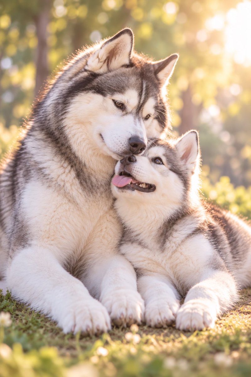 irislady_husky's tweet photo. ←想像してたハスキーの親子

                                   うちのハスキーの親子→ https://t.co/J9g9S3HZJw