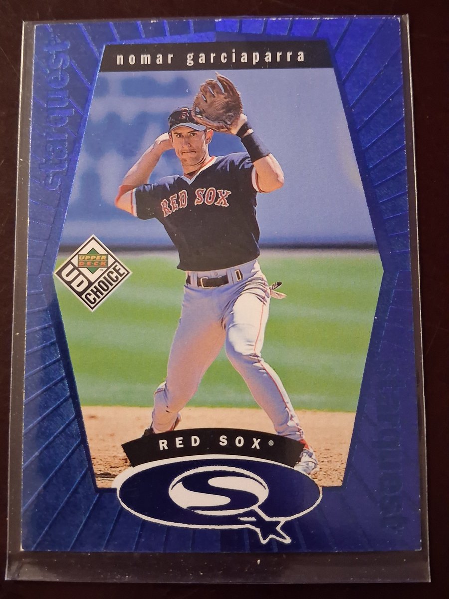 CPFJAYpt2's tweet photo. #RandomCardILove
1999 Upper Deck UD Choice #15 Nomar Garciaparra
Because Nomah
Because UDChoice had it going on
Because Starquest had its own parallels
Because the 90s did it better (see Kdub for clarification) https://t.co/62cyyg9TSK