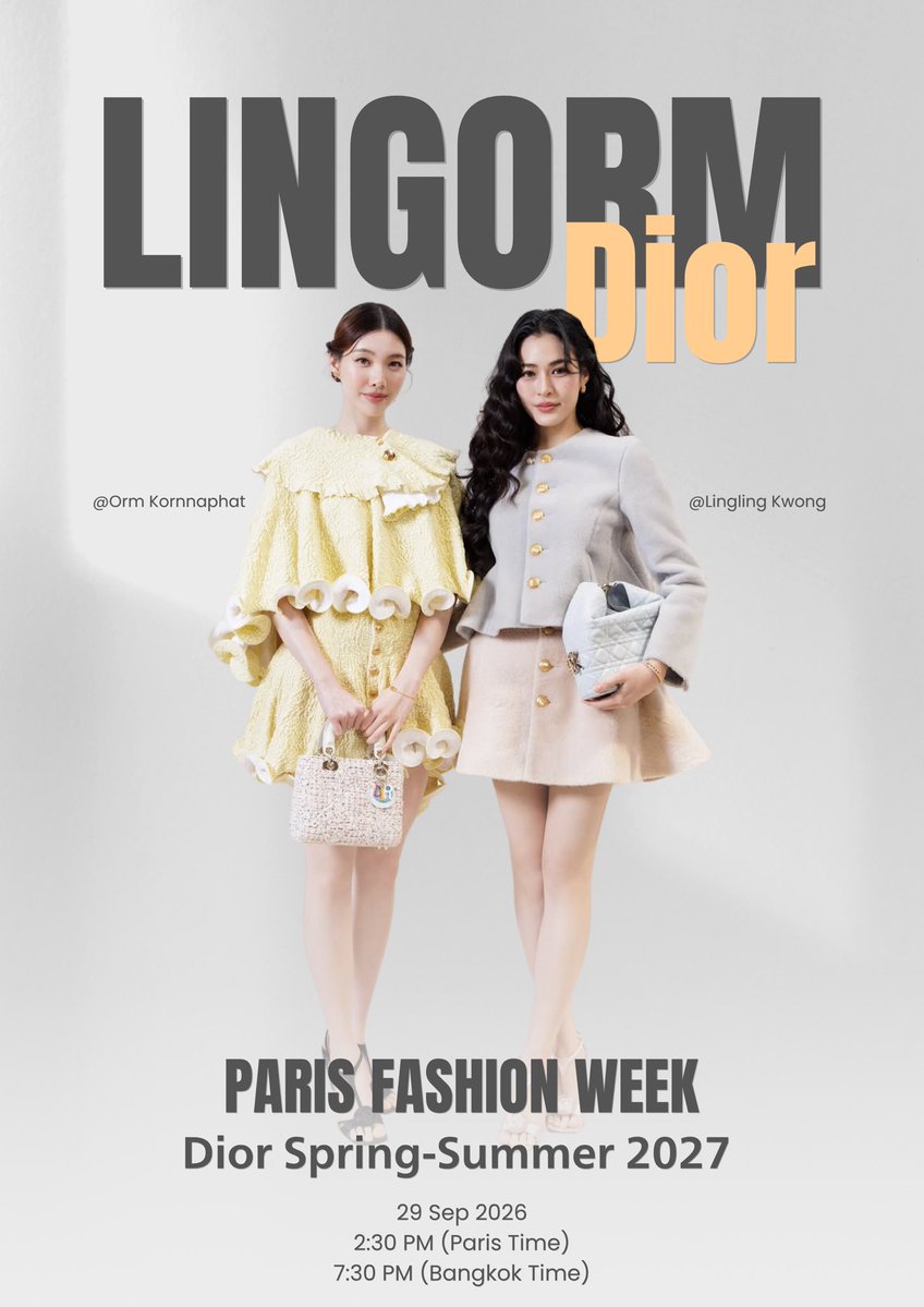 DoubleHappyAlex's tweet photo. Lingling Kwong and Orm Kornnaphat are on the plane to Paris. May they get plenty of rest on the flight and conserve their energy. Wishing them a smooth trip to Paris. We look forward to seeing LingOrm shine once again at Dior Paris Fashion Week.🫡🫡🫡

#LingOrmDiorSummer27
#LinglingKwong #OrmKornnaphat
#LingOrm #Dior #DiorSummer27 #PFW