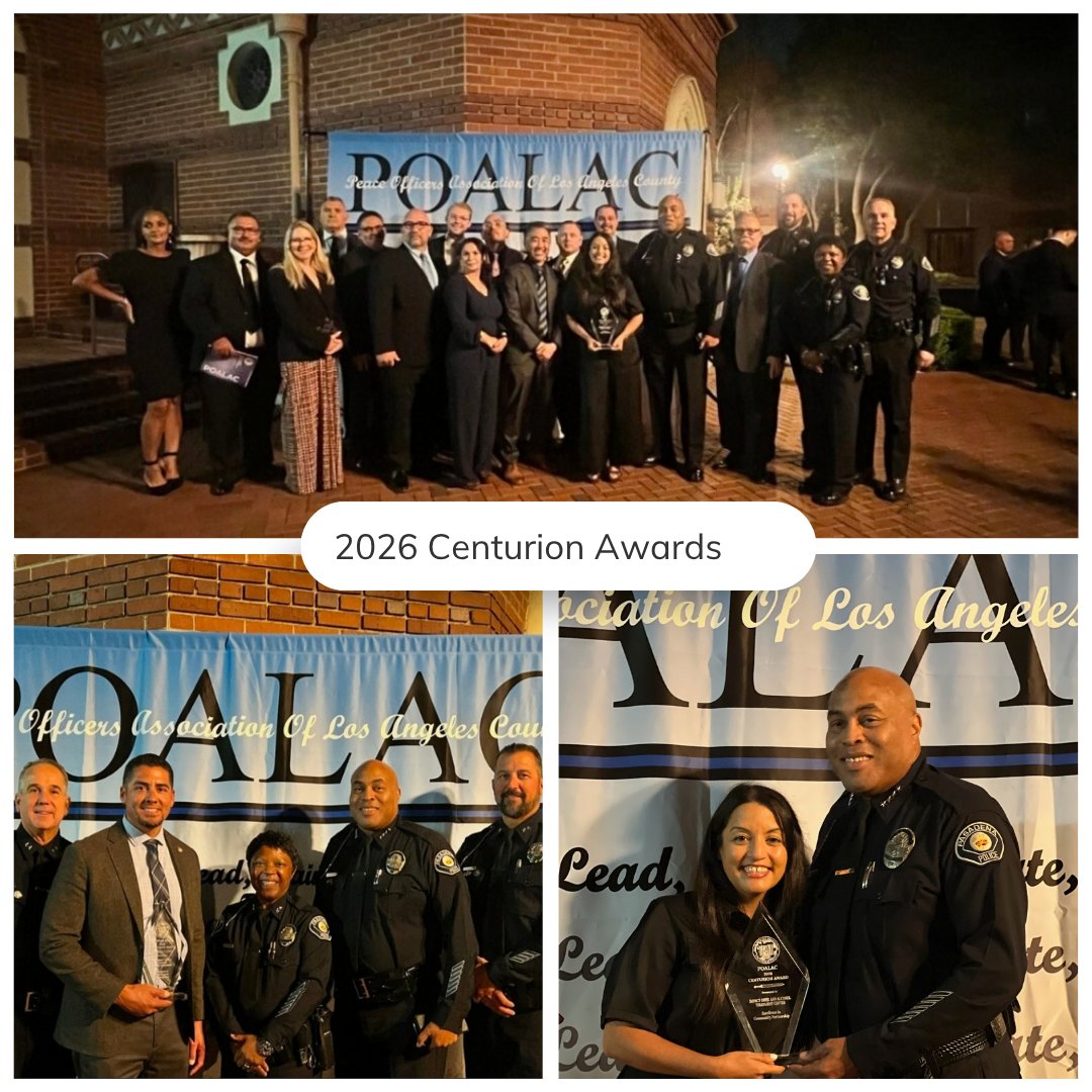 PasadenaPD's tweet photo. Celebrating Excellence in Investigations & Community Partnership
The Pasadena Police Department was honored at the 2026 Centurion Awards for Excellence on Thursday, September 24, at the University of Southern California, receiving recognition in two categories that reflect the dedication of our personnel and the strength of our community partnerships.
•Excellence in Investigations – Multi-Agency
Lieutenant Edgar Sanchez was recognized for his work with the Burbank Police Department L.A. IMPACT Group 1 for their relentless efforts to remove deadly narcotics from the streets, dismantle illicit financial networks, and counter emerging criminal methodologies.
•Excellence in Community Partnership
The Pasadena Police Department was also recognized for its collaboration with Impact Drug and Alcohol Treatment Center, an exceptional partner that works closely with Chief Gene Harris and the Department to strengthen public trust, enhance officer training, and support compassionate, community-centered policing.
These recognitions highlight two important aspects of public safety: strong investigative partnerships that help keep our communities safe and meaningful collaborations that strengthen the relationship between law enforcement and the people we serve.
Congratulations to Lieutenant Sanchez, our Pasadena Police Department team, and our partners at Impact Drug and Alcohol Treatment Center on this well-deserved recognition! 
#PasadenaPolice #CenturionAwards #ExcellenceInInvestigations #CommunityPartnership #CommunityPolicing #LAPolice #Pasadena #PublicSafety #Partnerships #ServiceAndExcellence
