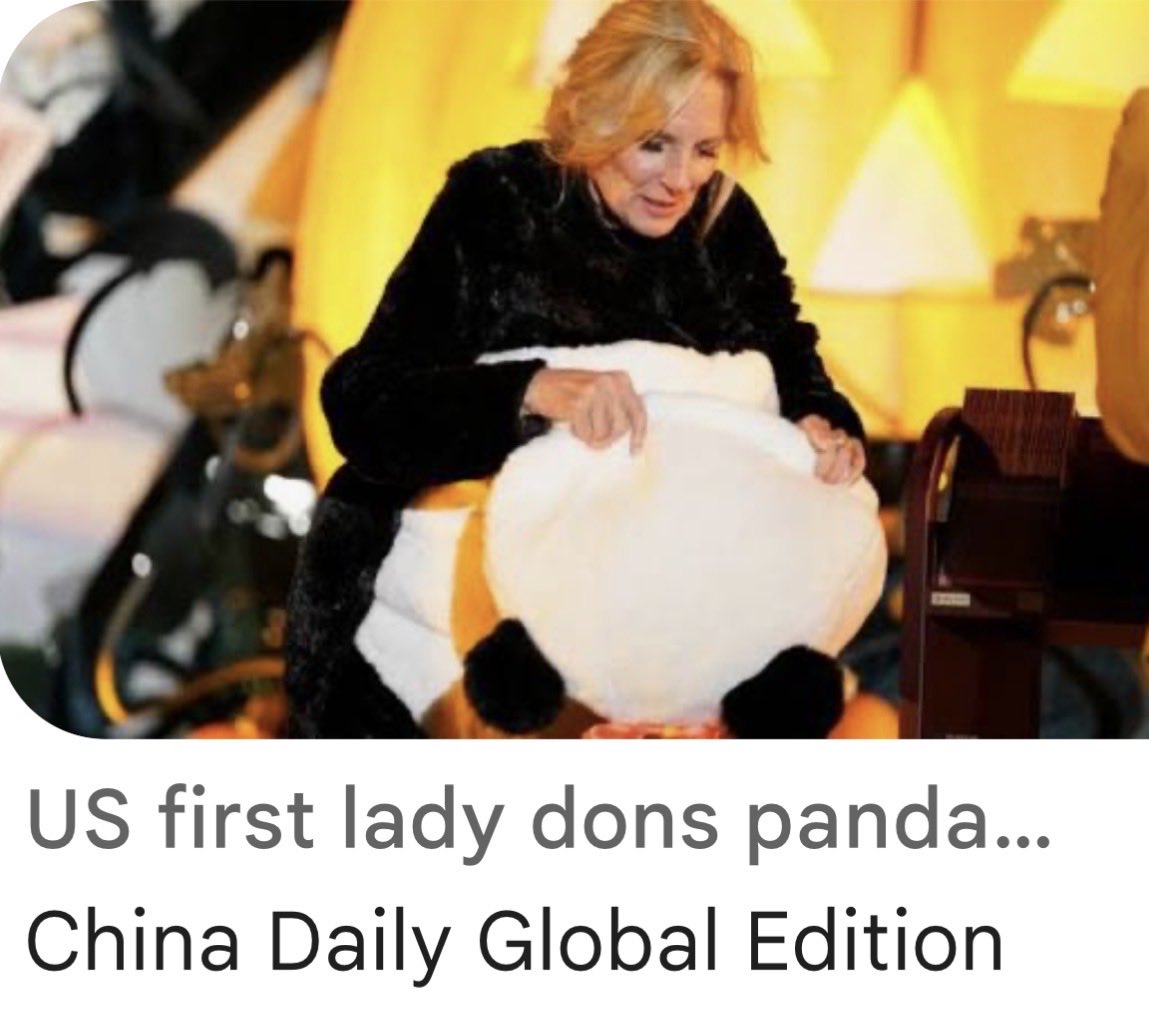 HeidiKaiter's tweet photo. @PapiTrumpo Cuuuuuuuuute. 🐼🫡🇺🇸🐼
I just hope that Jill Biden isn’t hiding inside a Panda suit!!! https://t.co/1XVw2YAhqu