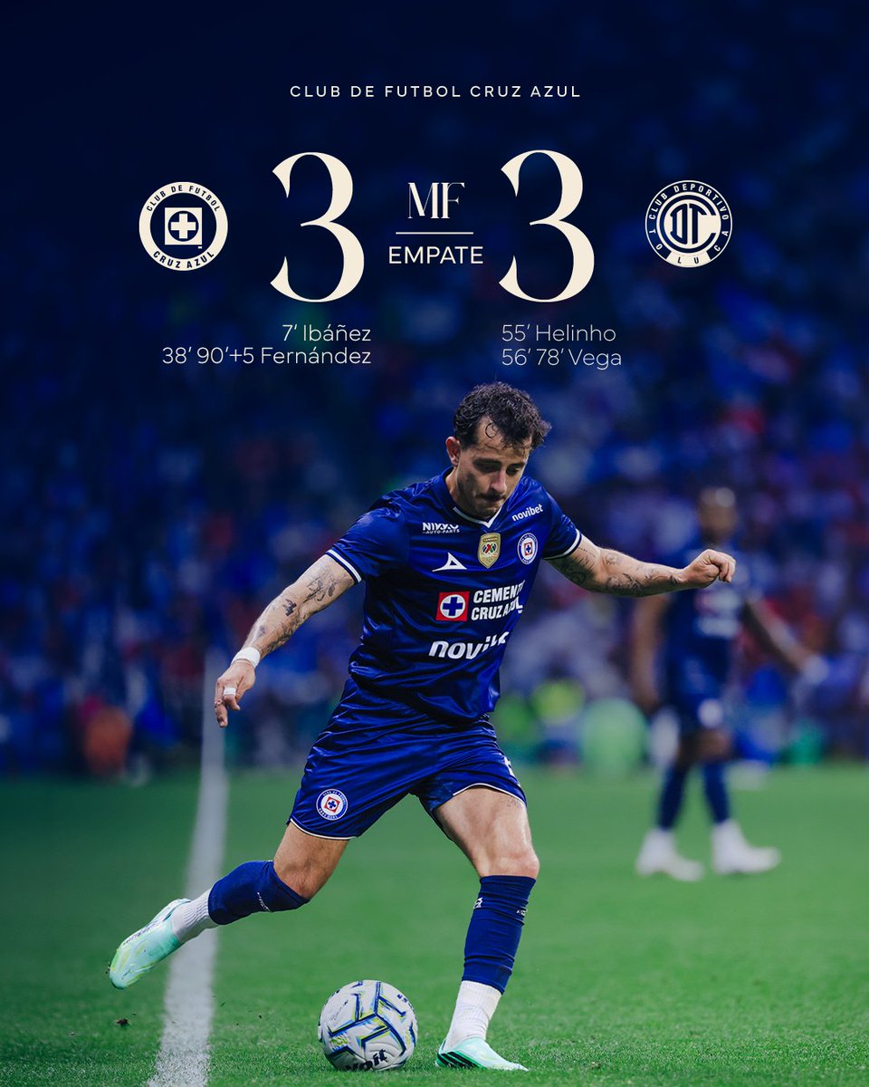 CruzAzul's tweet photo. Se termina el encuentro en el Estadio Banorte.

Dividimos puntos ante los Diablos con empate agónico de Gabriel Fernández. https://t.co/Iu7FvrWv0w