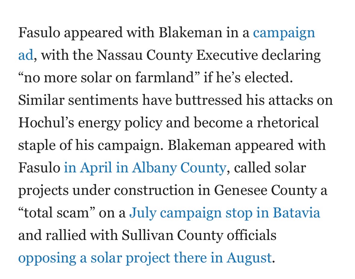 JackGreenspan02's tweet photo. Under Governor Hochul, solar power has saved New York families at least $90 million in utility costs. Instead of embracing solar, though, @Bruce_Blakeman is elevating cranks on the campaign trail. Unlike Hochul, Blakeman isn’t serious about affordability. https://t.co/9Am1BER2st