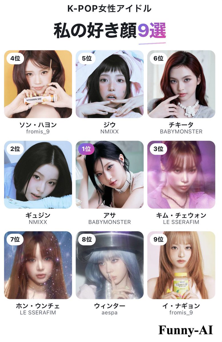 _chaechae_0519's tweet photo. うん、合ってる気がする

#私の好き顔9選 #私の好きな顔TOP9 #BABYMONSTER #NMIXX #LESSERAFIM https://t.co/cdrhFVIaNM