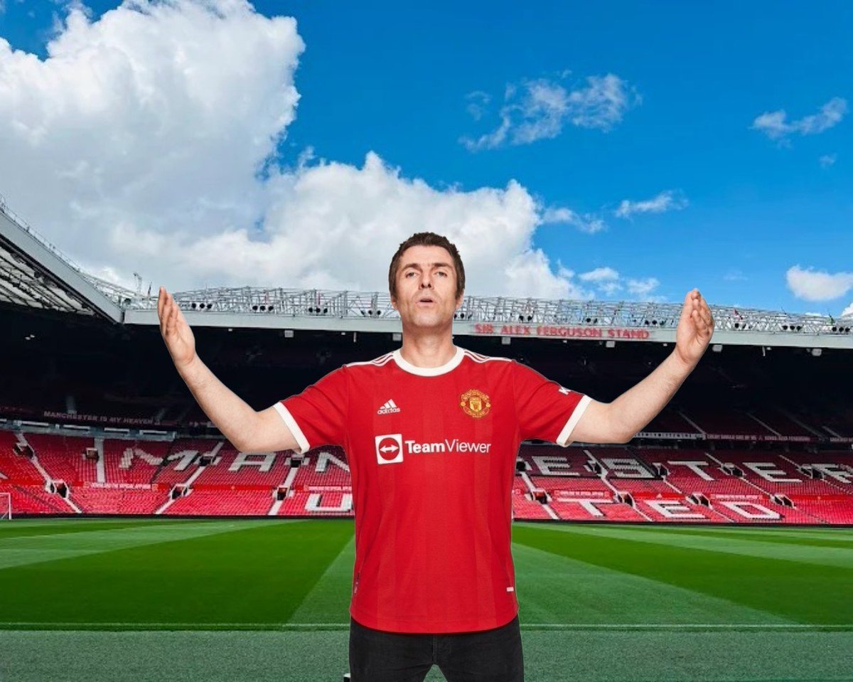 askhelennz's tweet photo. In the biggest turncoat controversy in sport history, Liam Gallagher has shown up at Old Trafford while ditching Man City after it's been exposed City has been found guilty of huge amounts of financial misconduct. Liam said "Owite, yeah farkem owite then". https://t.co/0Qf0X1jr5o