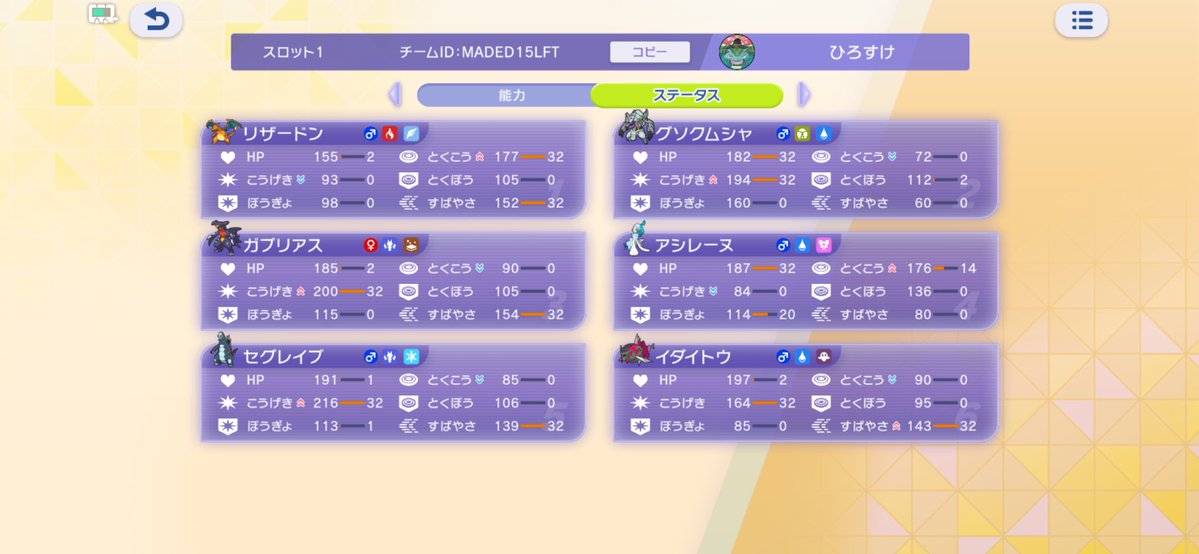 nu1113's tweet photo. 今更ポケモンチャンピオンズを初めて6日ですが、ちまちまやってようやくマスターボール級。
ハイパー2からは6連勝であっという間だったけど、ハイパー3で謎に沼った。
ランクマ数は40試合くらい。
久しぶりのガッツリポケモンバトル楽しい。 https://t.co/vntBLdoHGi