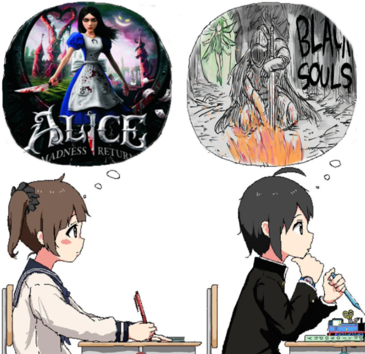 CakeyAndStuff's tweet photo. "I think imma play that Alice game today" https://t.co/JelL6LO5Sg
