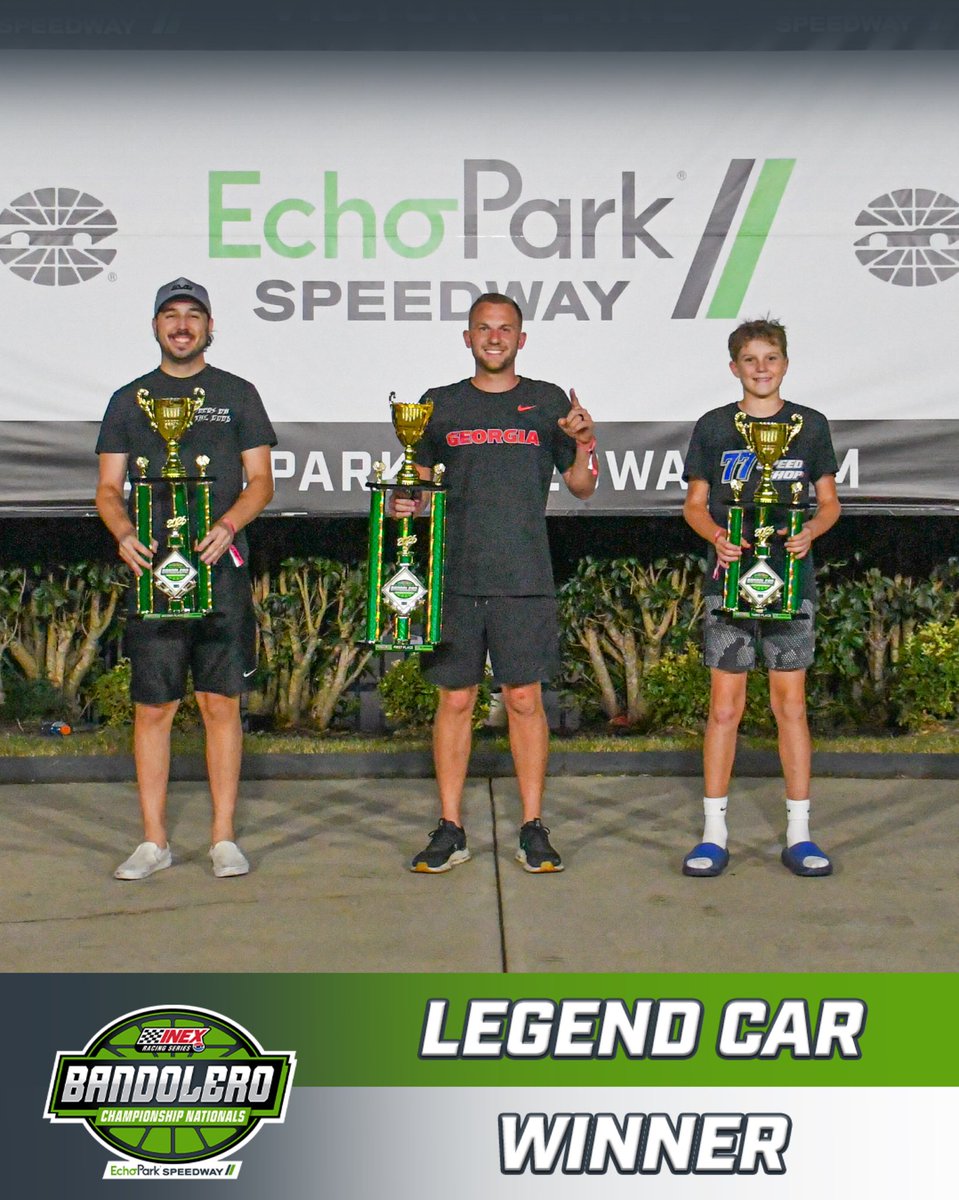 USLegendCars's tweet photo. Legend Car winners from. Saturday at @EchoParkSpdwy!🏁

Unified Legend Cars
1st: @JensenJorgensen 
2nd: Jonathan Taylor
3rd: Emerson Laine

Chargers
1st: Caleb Bailey
2nd: Axel Smith
3rd: Corey Wright

#BandoNats | #INEX https://t.co/WzAGhs6I3N