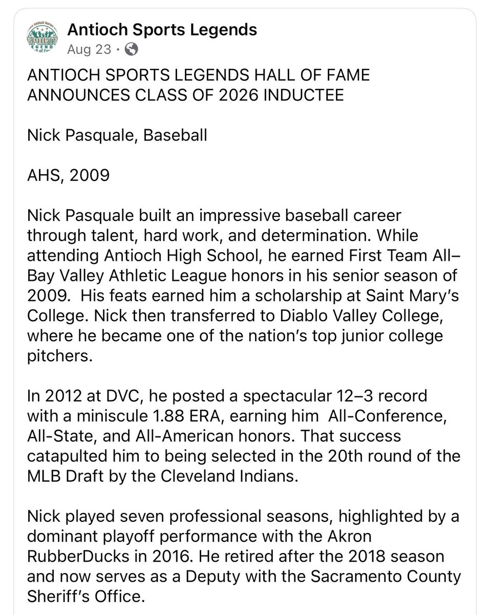 TheresCoachMac's tweet photo. A huge congrats to my guy Nick Pasquale for being inducted into the Antioch Sports Hall Of Fame! Real life proof that your journey doesn’t have to be direct! Never give up on your dreams! 🤙🏻 https://t.co/TlTuRndrM2