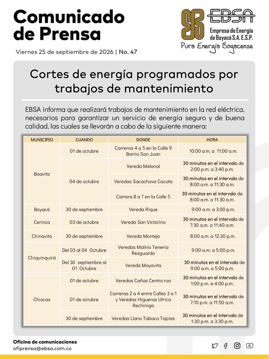 BoyacaLEinforma's tweet photo. 🛠️⚡#CortesEBSA https://t.co/V943oJOqfe