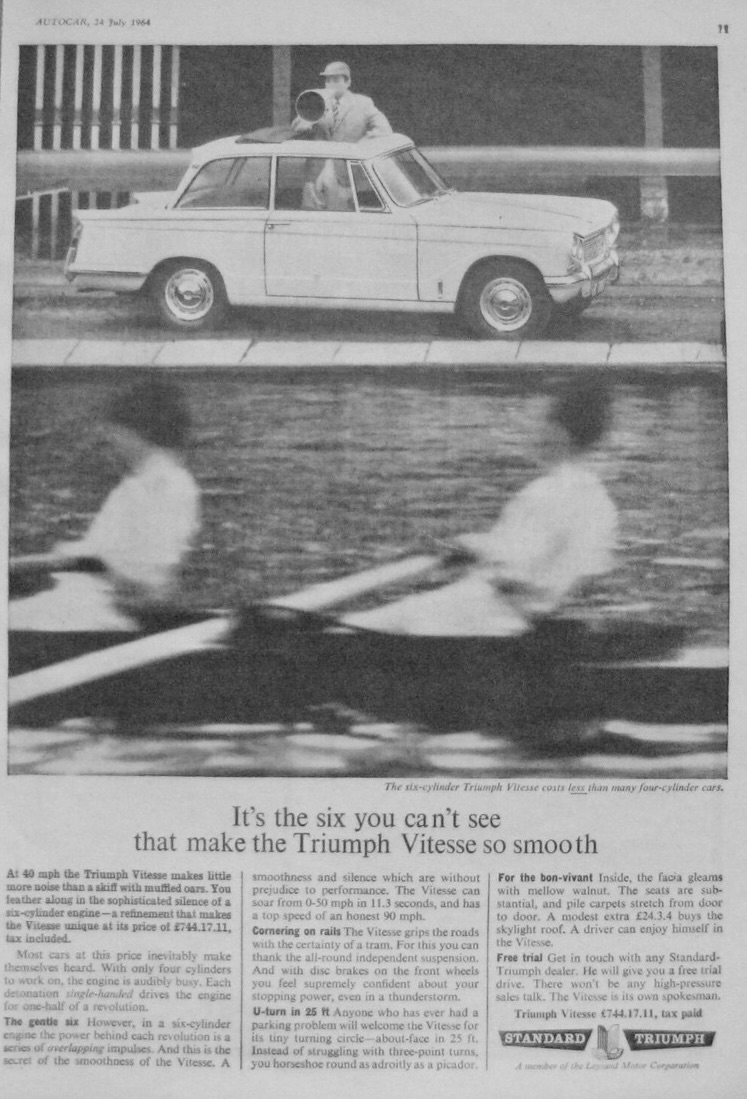 TriumphSSixClub's tweet photo. Happy Sunday Everybody.
If you are off out today why not take the Triumph Vitesse.
"The Vitesse grips the roads with the certainty of a Tram"
Enjoy - Have a great day
#TSSC #Triumph #Weekendvibes https://t.co/SX4G0iAlxr