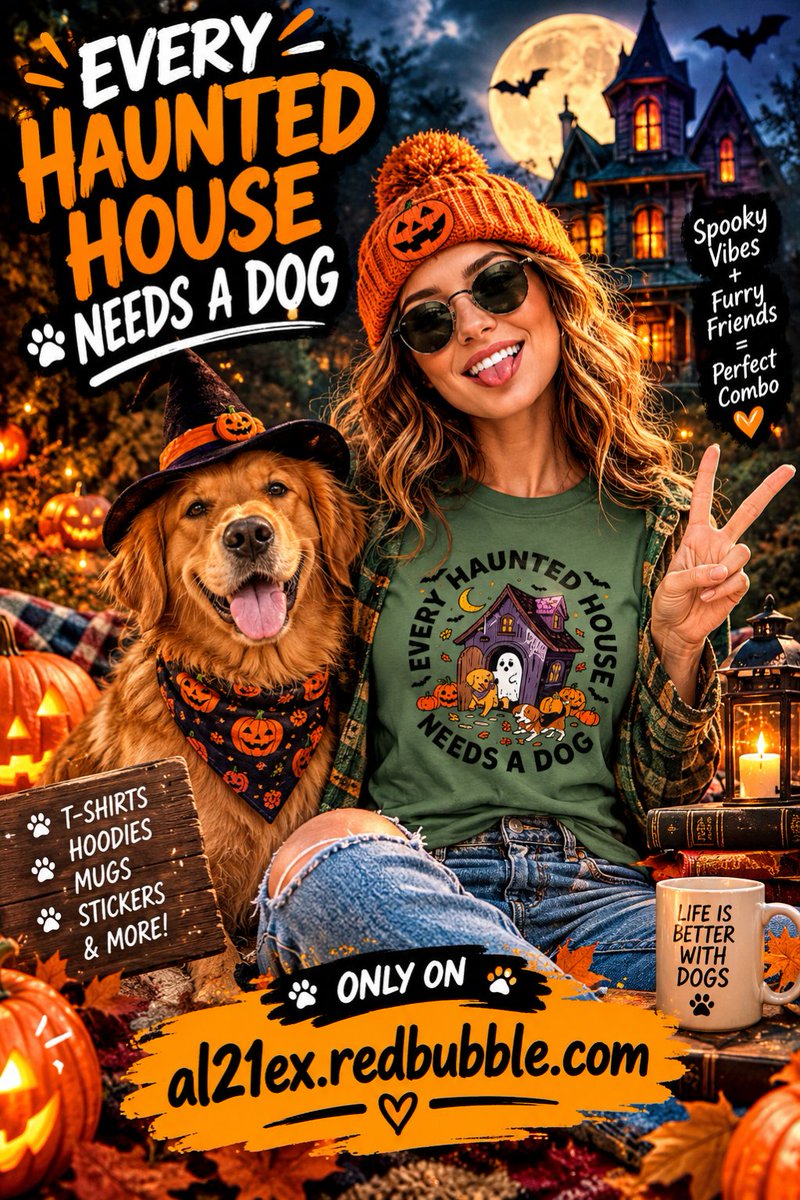 alexs21design's tweet photo. Every Haunted House Needs a Dog Halloween T-shirt https://t.co/ZFu6zZUkRI

#Halloween #halloween2026 #haunted #spookymonthHope #spooky #dogmom #doglovers #DogoftheDay #DogCountry  #DogCare #HorrorFamily  #HorrorStories #tshirts #Spookyseason #halloweengifts #furryartㅤㅤㅤ https://t.co/yPHwe1QPsz