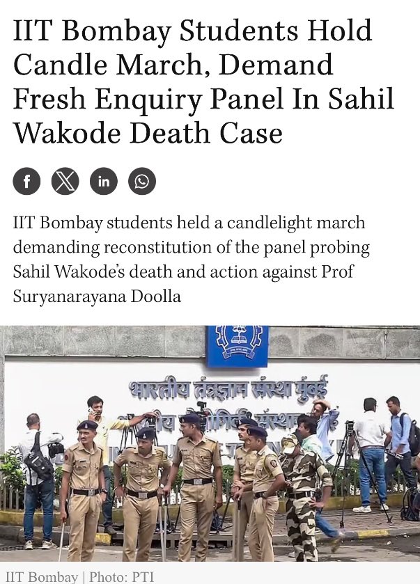 asokazad's tweet photo. IIT Bombay के स्टूडेंट्स ने शहीद साहिल वकोड़े के लिए कैंडल मार्च निकाला है

क्योंकि स्टूडेंट्स को पता है की प्रोफेसर डुला आदतन अपराधी प्रगति का मर्द है ये स्टूडेंट्स को परेशान करने के लिए कुख्यात है

निष्पक्ष जांच हुई तो ये जेल जाएगा 100% https://t.co/PN6Ubnwhw9