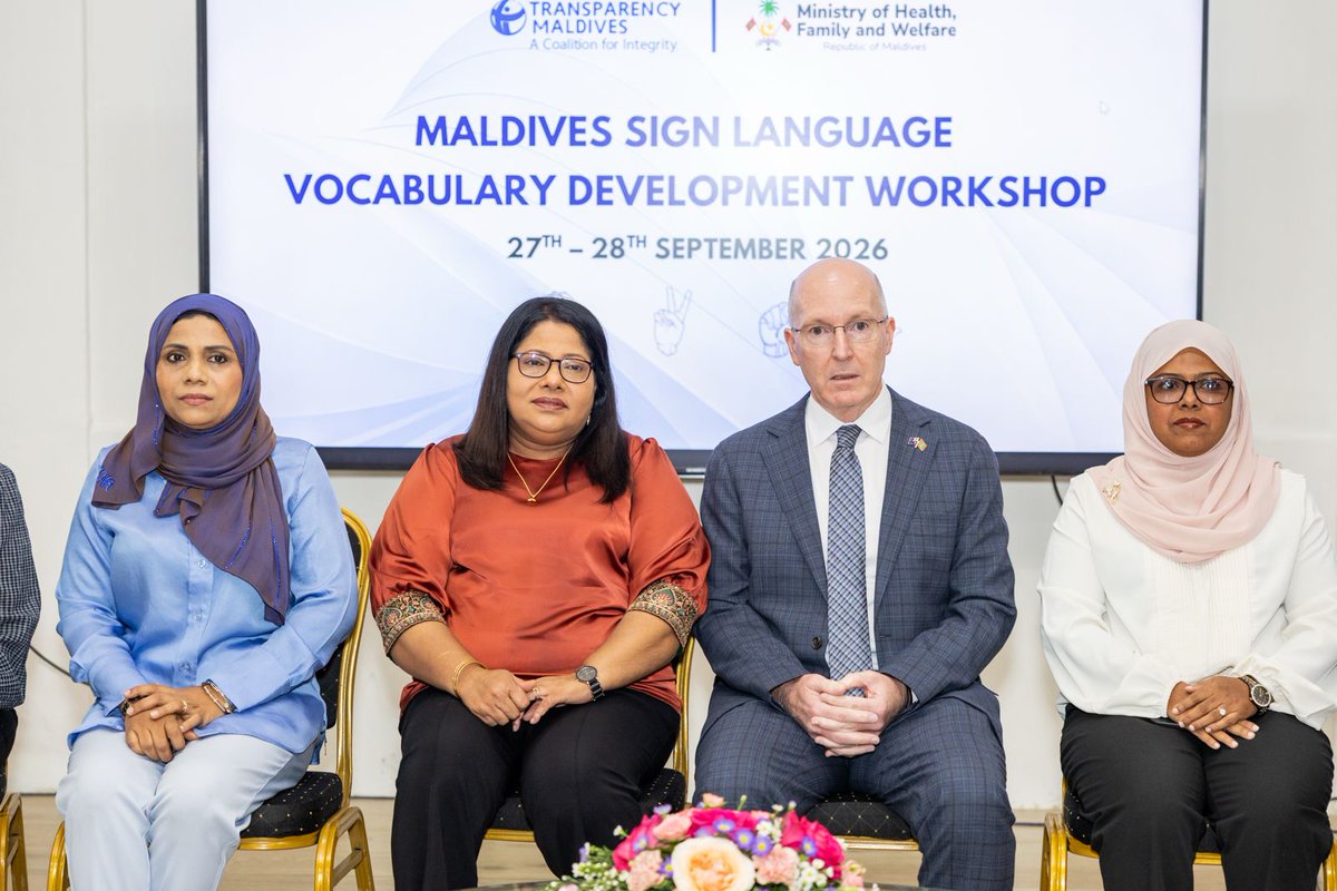 SFdevelopmentMV's tweet photo. Minister of Health, Family and Welfare, Geela Ali, attended the opening of the Maldivian Sign Language Vocabulary Development Workshop, held in collaboration with Transparency Maldives under Phase 2 of the STRONGG Project.
#SignLanguageWeek #MaldivianSignLanguage #InclusionForAll https://t.co/No9wtS6JrN