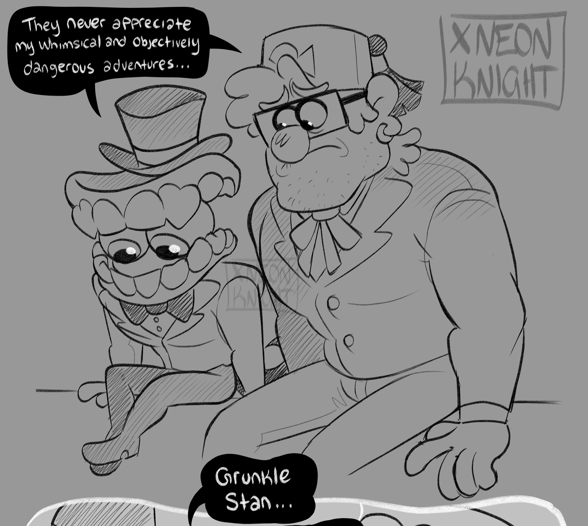 xNeonKnight's tweet photo. I HAD to do this, it was hilarious😭 (also im sorry-)
Thank you to @mysteryshackpod for the amazing mix!! And my favorite Alex's and beloved characters 😂 @_AlexHirsch @AlexRochonVA #GravityFalls #TADC #GrunkleStan #Caine #Staine XDD https://t.co/yqrm687Phd