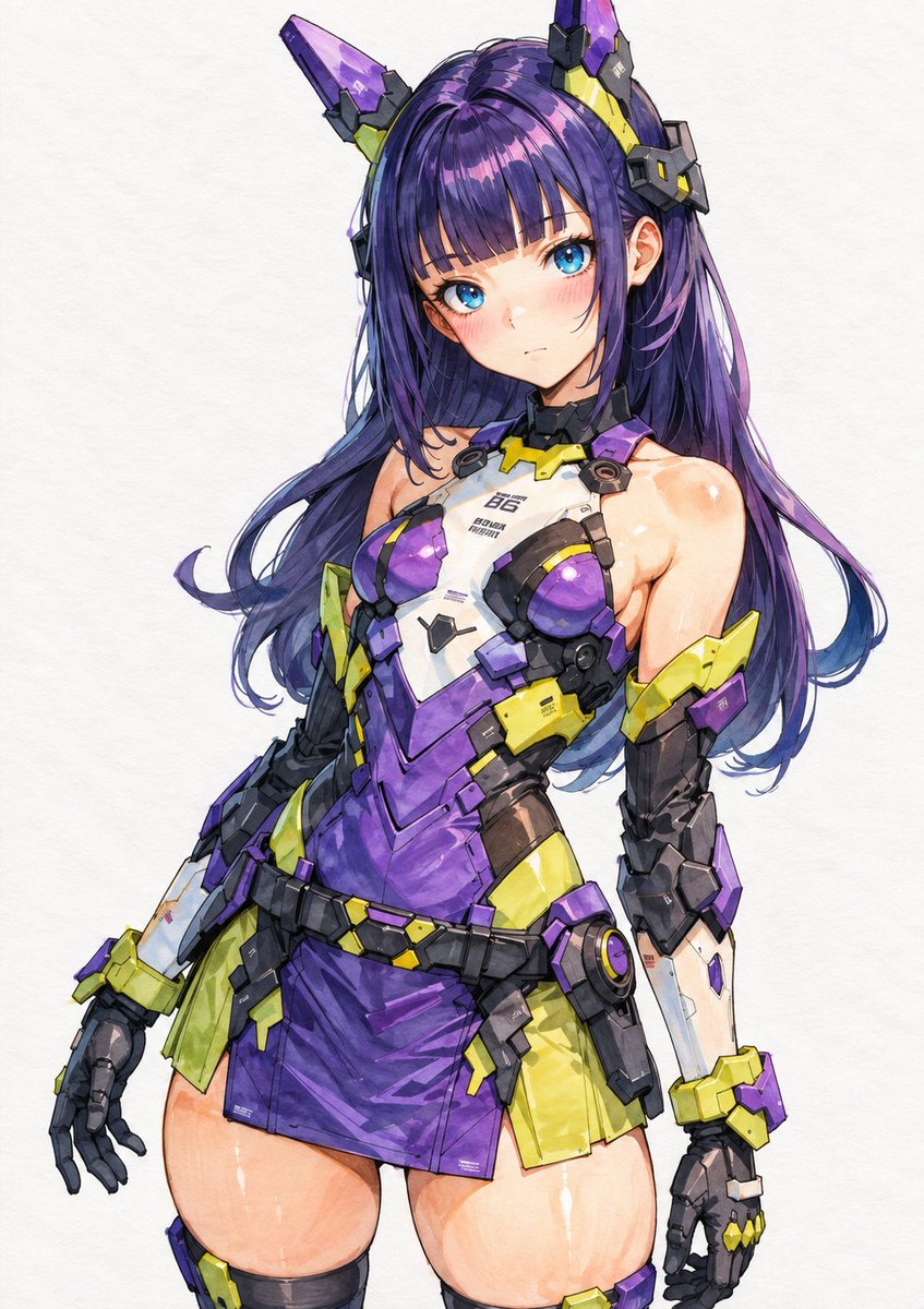 アニメスタイル人物画 紫色の衣装 てんねん on X: 