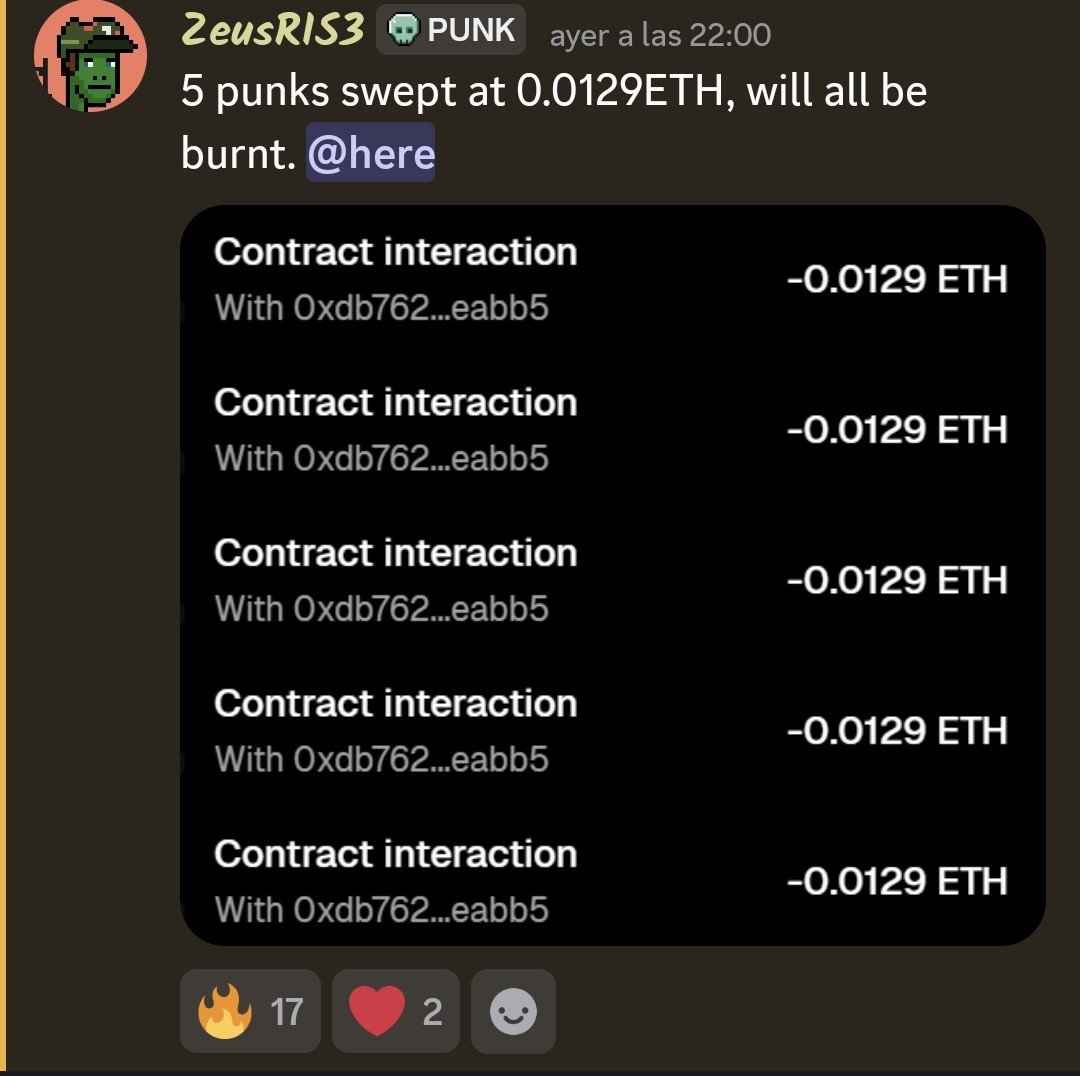 SsoldierA's tweet photo. The @RisePunks team decided to start burning NFTs, just to have less mouths to be fed in the future 👀.

It seems like our punks will gain value over time.

Hold your punk, even the common one will be a treasure.

GPunk https://t.co/9TAJy8qq0D