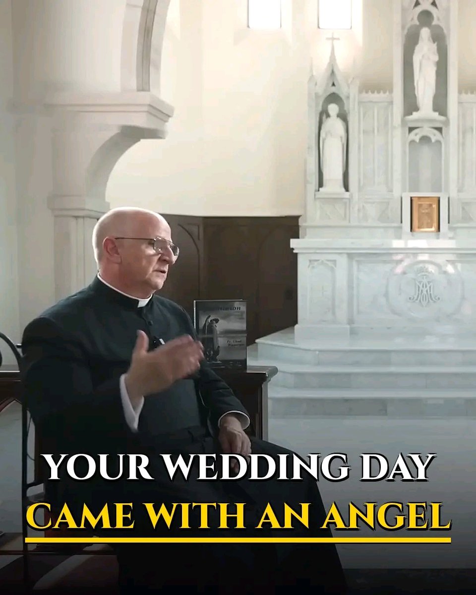 UcheMaryOkoli's tweet photo. Your wedding photo is probably still up somewhere in your house. Two people at an altar, a day you will never forget. If your marriage is a sacrament, the theologians say someone else was given to it that day, and you have probably never said one word to him.

Not your guardian angel. Not your children's. One more.

Fr. Ripperger, an exorcist, was teaching on the guardian angels. He had just explained that a priest is given another angel when he is ordained, to guide and protect his priesthood. Then he turned to married couples:

"WHEN THE MARRIAGE BECOMES SACRAMENTALLY VALID, WHEN PEOPLE BECOME MARRIED, GOD CONSIGNS ANOTHER GUARDIAN ANGEL TO THE MARRIAGE."

"THERE'S ACTUALLY A GUARDIAN ANGEL OF THE FAMILY."

He is careful to call it the common opinion of the theologians. But think about what it means. The day you said your vows, God gave your marriage a guardian of its own. Before the first baby. Before the first hard year. He has been there through all of it, the fights and the making up, and most couples have never once asked him for anything.

Fr. Ripperger's advice is simple:

"YOU CAN ACTUALLY ASK YOUR GUARDIAN ANGEL OF YOUR FAMILY TO PROTECT US"

Later, answering a question, he added one more thing to ask, this time of each child's own angel:

"THAT'S ANOTHER THING THAT'S REALLY GOOD IS ASKING THE GUARDIAN ANGEL OF YOUR CHILDREN THAT THEY FIND THE RIGHT SPOUSE OR DISCERN THEIR VOCATION PROPERLY."

Somewhere tonight is the person your child will marry, or the life God is calling them to. You cannot choose it for them. But you can ask.

So tonight, before the lights go out, take your husband's or wife's hand. If you pray alone, say it anyway. Thirty seconds:

"Guardian angel of our marriage, God gave you to us the day we said our vows, and we have hardly ever spoken to you. Thank you for every year you stayed with us, the easy ones and the hard ones. Guard the two of us tonight, and keep us faithful to what we promised. Guardian angels of our children, lead them to the right spouse, or to the life God made them for. Keep this family close to God. Amen."

On your next anniversary, say it again. He was at the wedding too.

👇 One word if you just thanked the angel of your marriage, maybe for the first time: THANKED. And send this to a couple you love, because their marriage was given an angel too.

— Father Chad Community