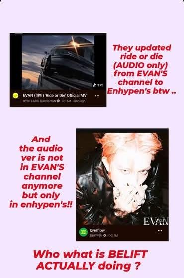 enha7family's tweet photo. Cr: rightful owner

Keep going guys......good days are here 😝😝🤭

ALWAYS SHINE ON YOU
#ENGENE_Spotlight
#HYBE_Boycott_Persists https://t.co/1luFUXMRmX